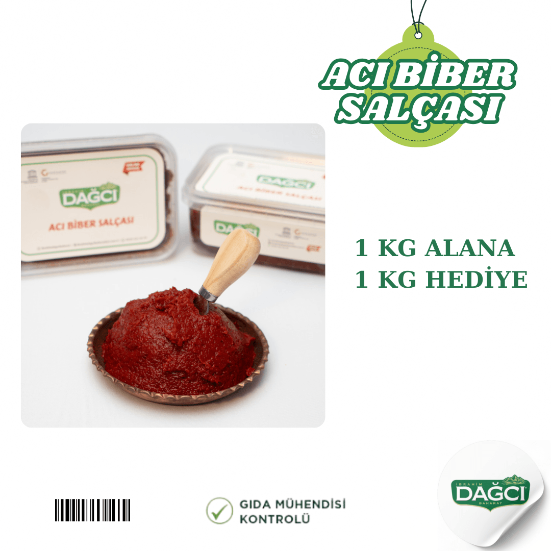 1 KG  ACI BİBER SALÇASI   1 ALANA 1 BEDAVA
