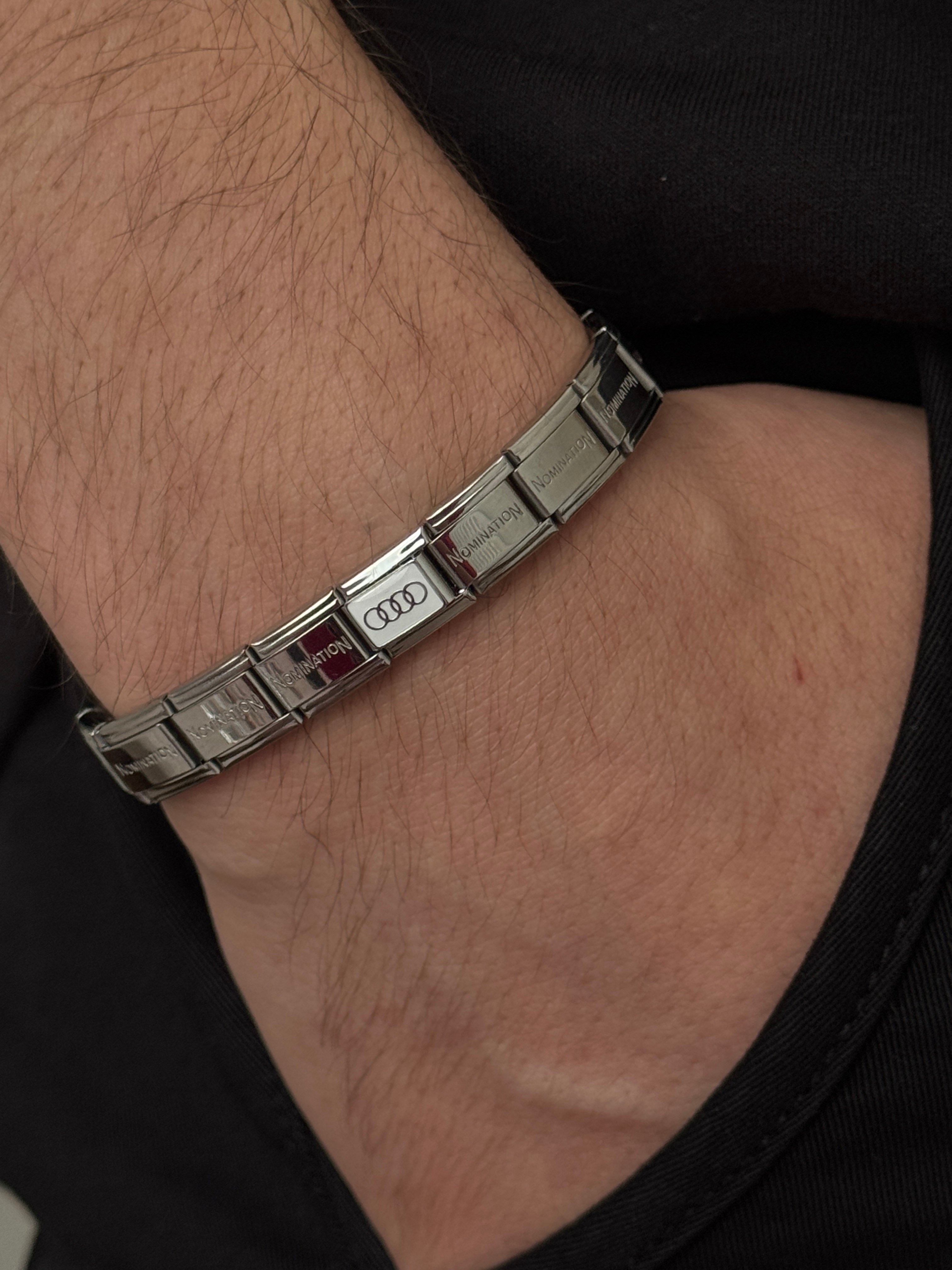 Çelik Audi Charm İtalyan Bileklik
