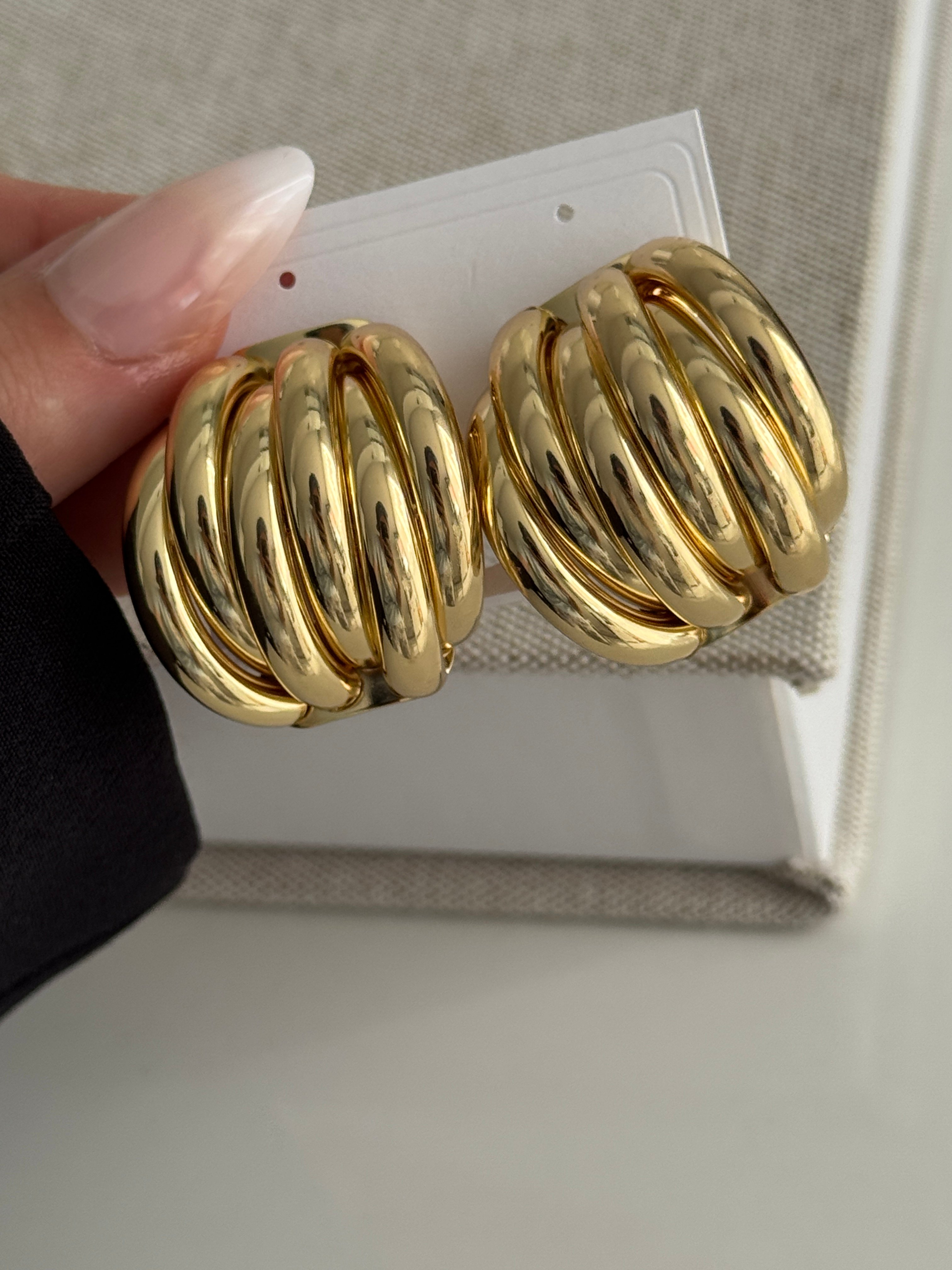 Gold Bubble Küpe