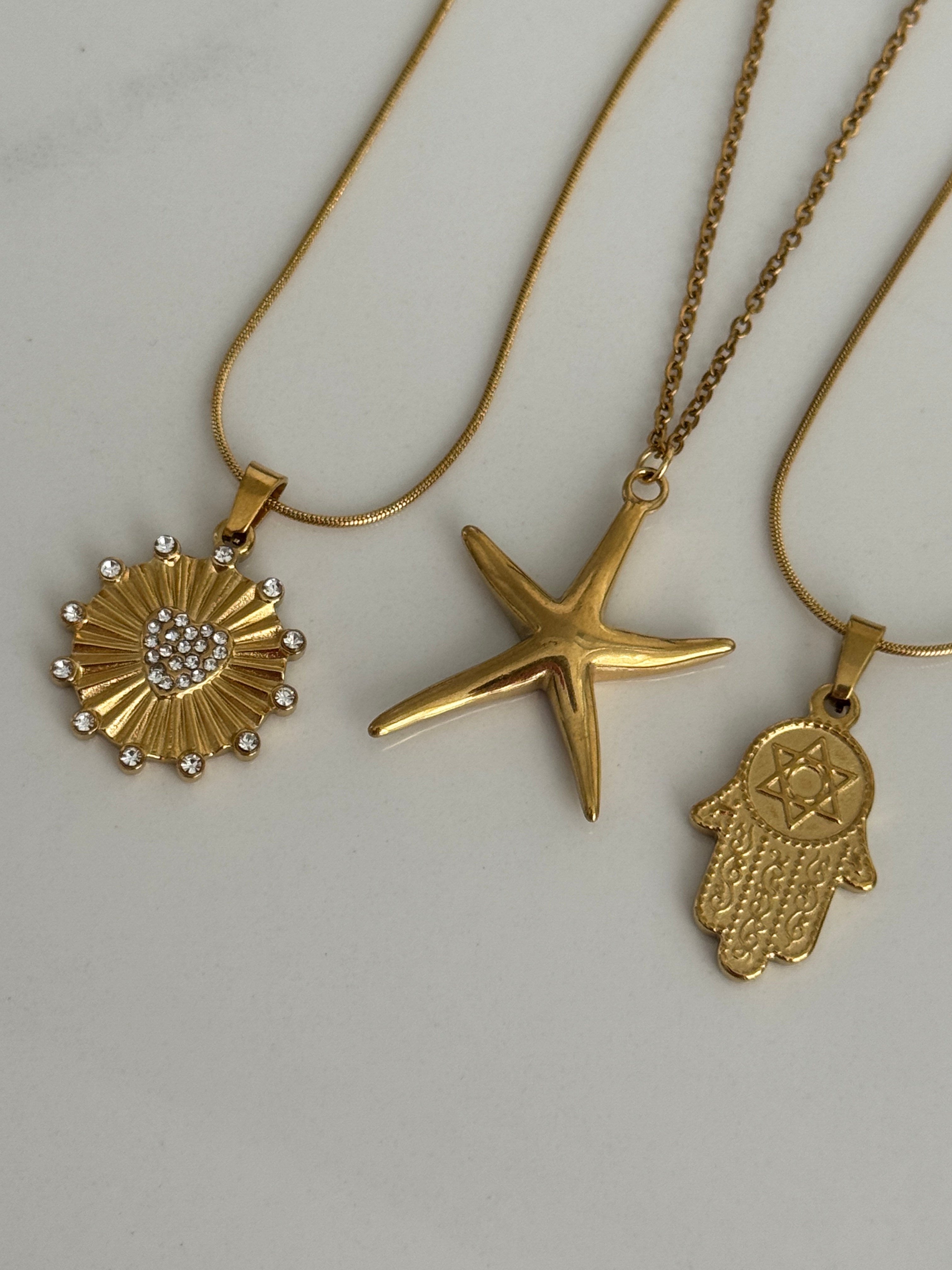 Çelik Hamsa Kolye