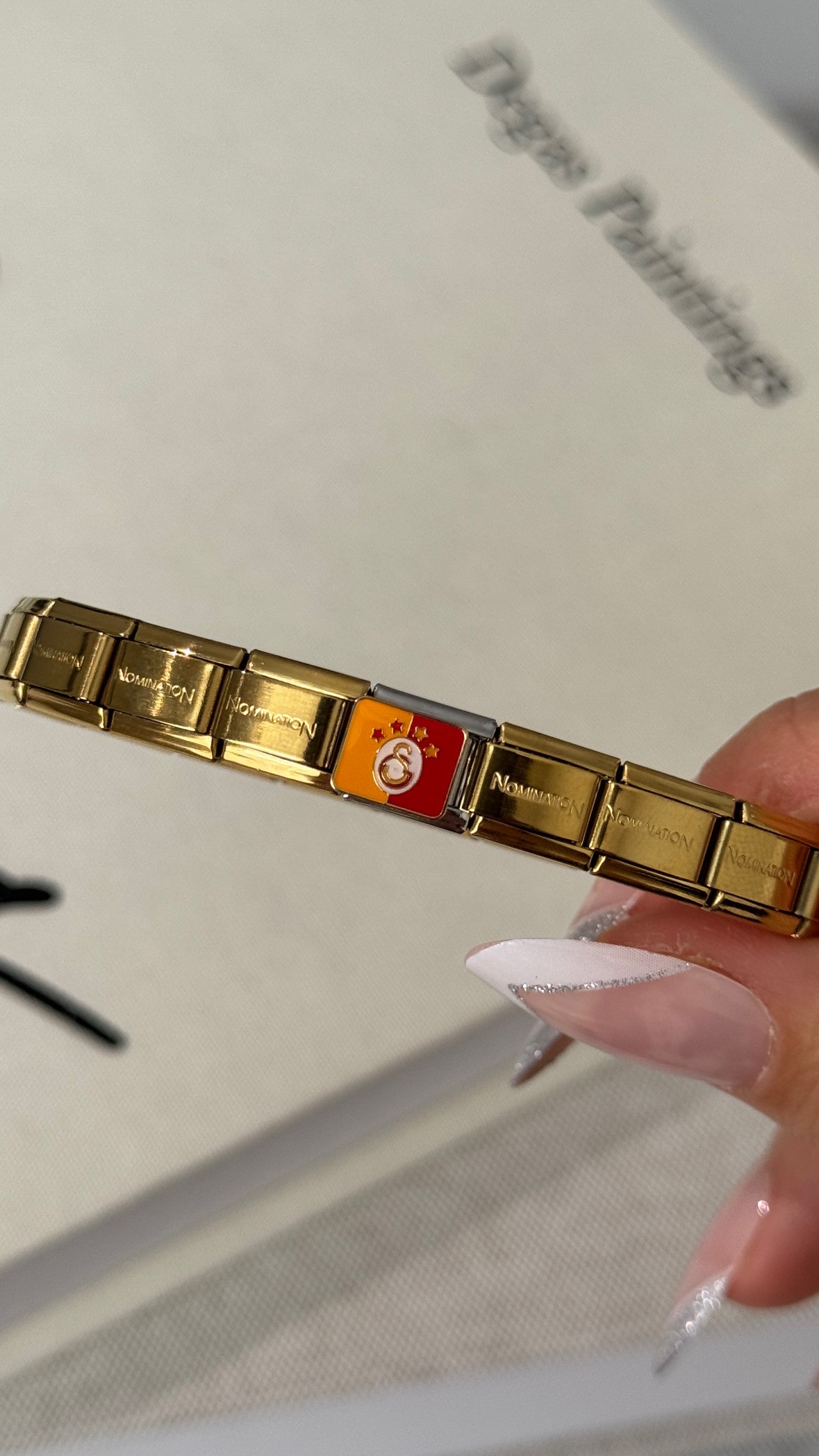 Çelik Taraftar Charm Gold İtalyan Bileklik (Galatasaray)