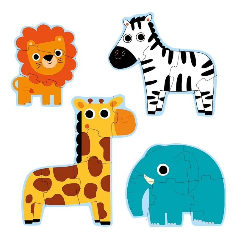 Djeco İlerleyen Puzzle - In The Jungle - 3,4,6,9 Pcs