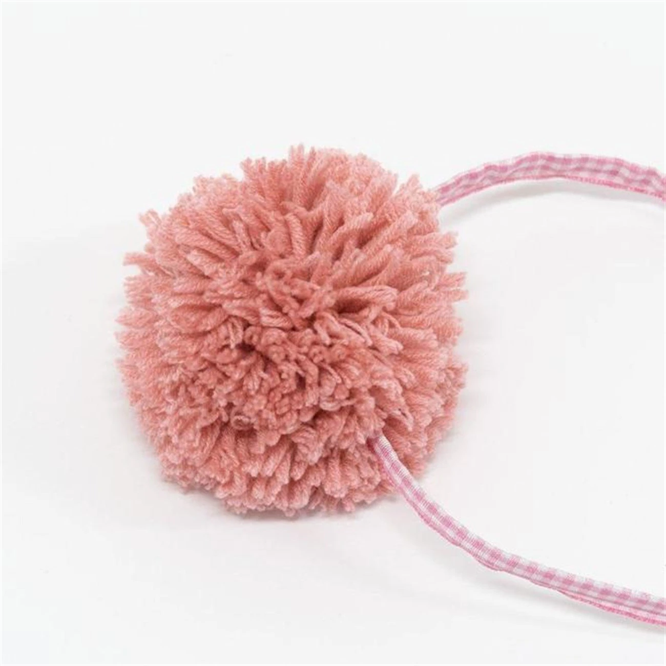 Pink Pompom Headband - Pembe Ponponlu Taç