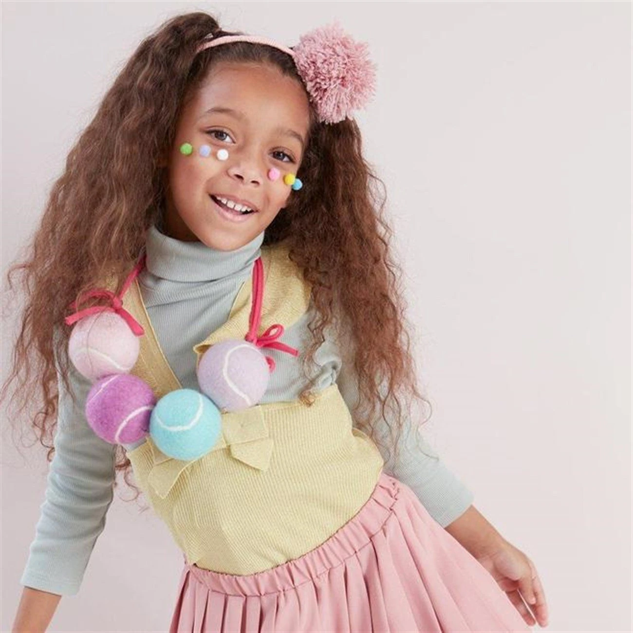 Pink Pompom Headband - Pembe Ponponlu Taç