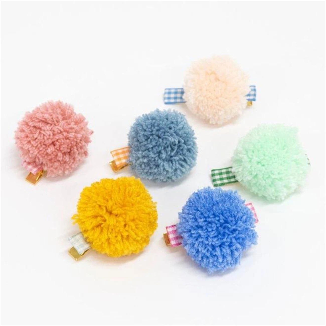 Big Pom Pom Hair Clips - Ponponlu Büyük Tokalar