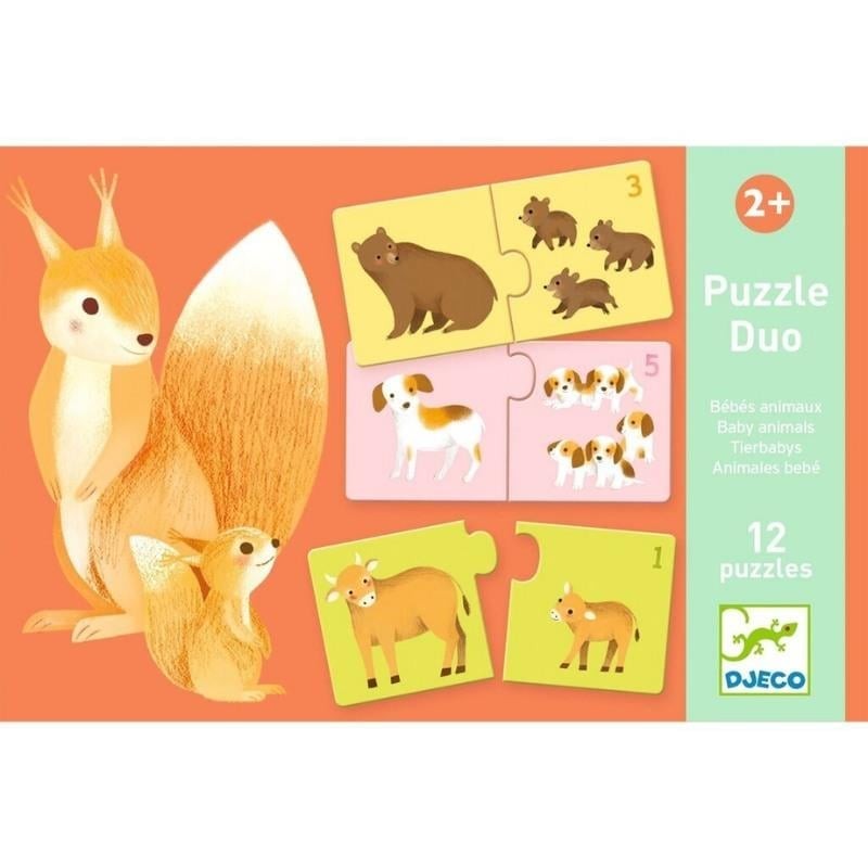 Djeco İkili Puzzle - Baby Animals