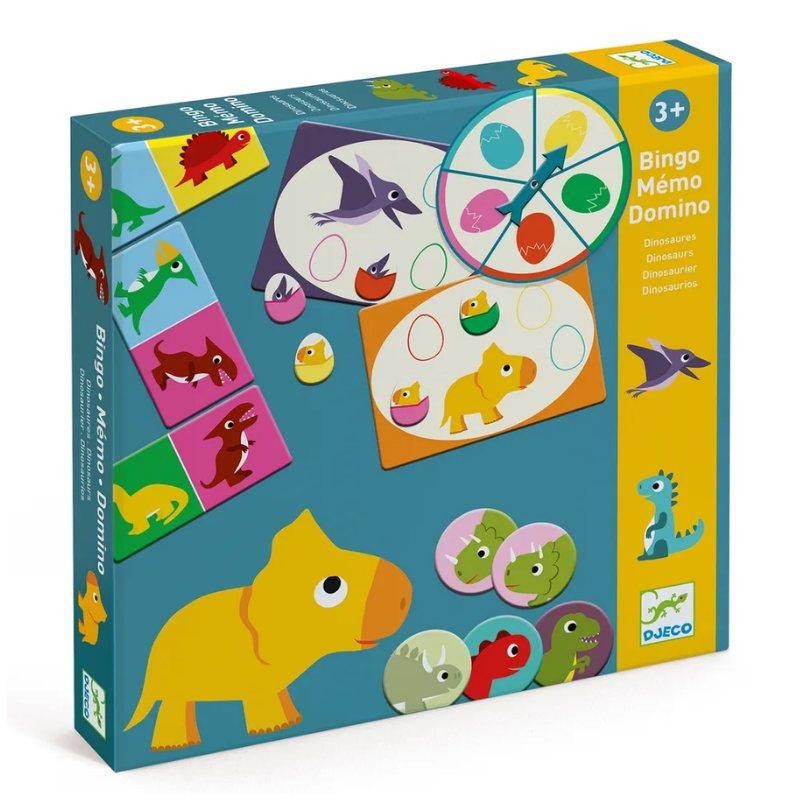 Djeco Domino 3'lü Kutu Oyunu - Dino