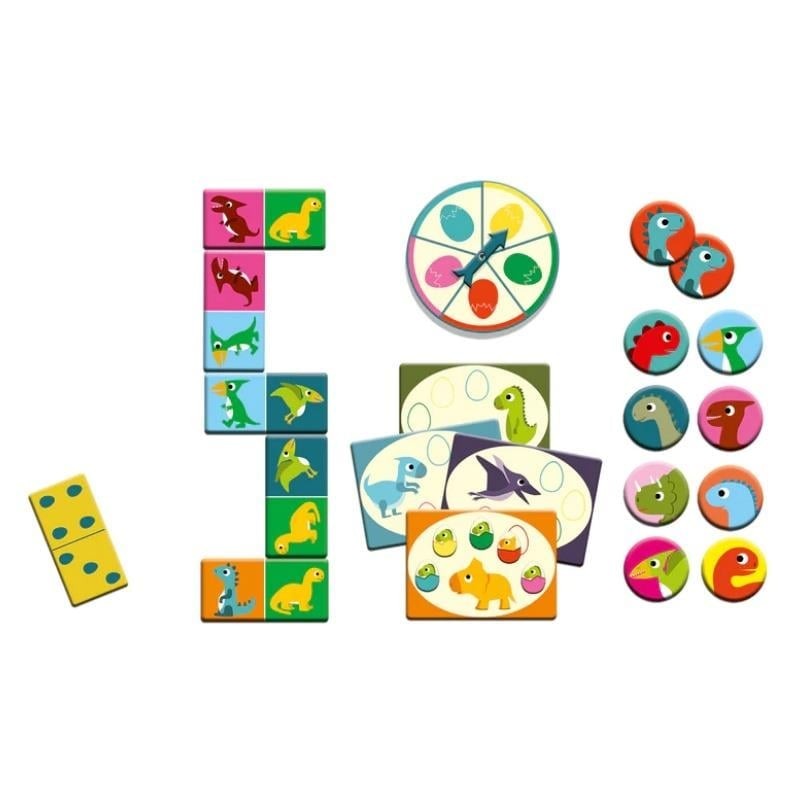 Djeco Domino 3'lü Kutu Oyunu - Dino