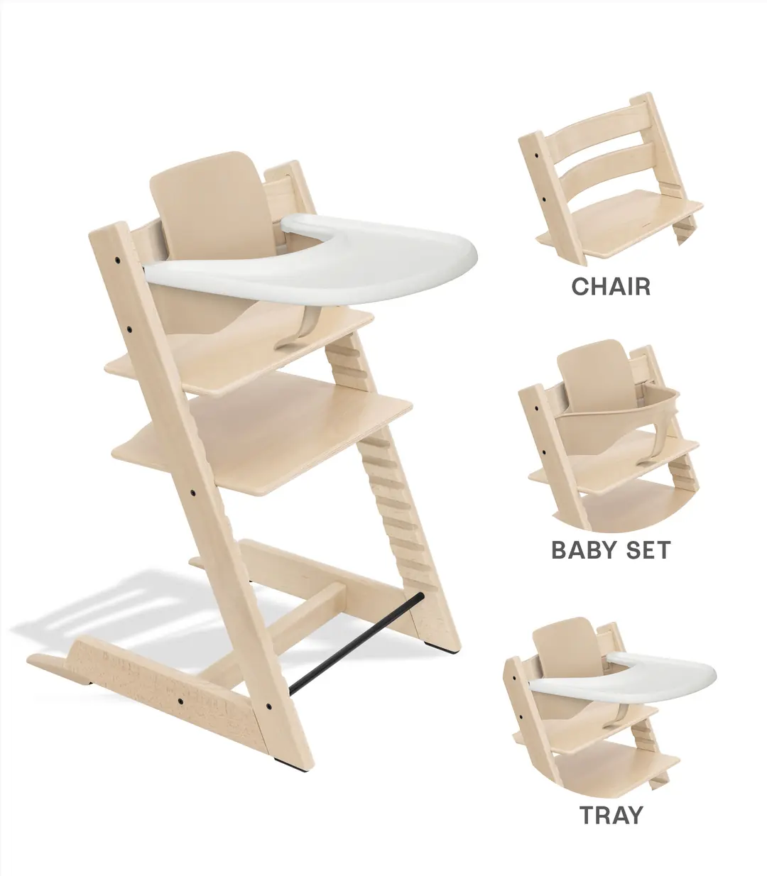 【4点セット】STOKKE Tripp Trapp Baby Set &トレイ Tripp Trapp Bundle