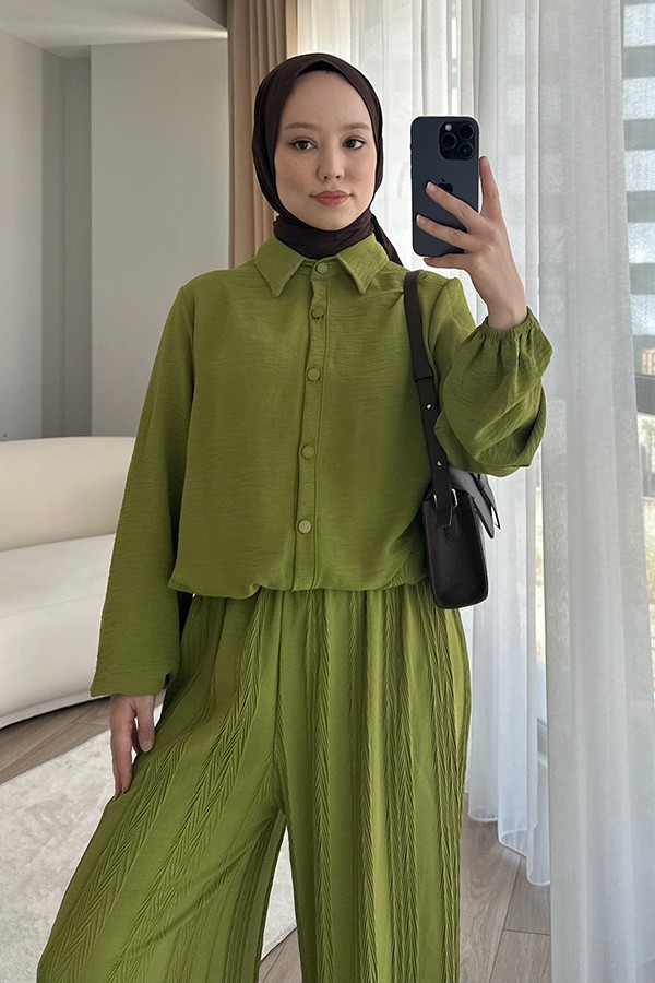 Kadın Pantolon Tunik İkili Takım Yesil