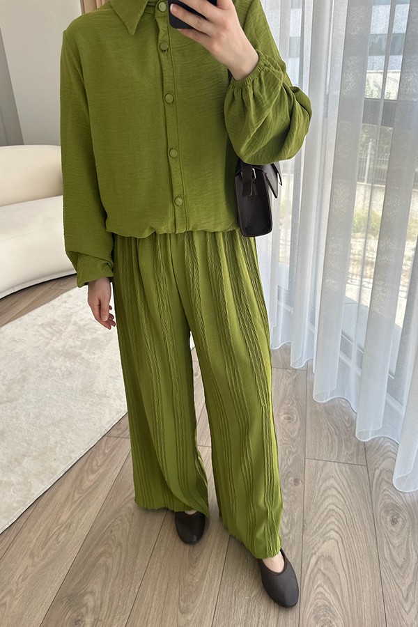 Kadın Pantolon Tunik İkili Takım Yesil