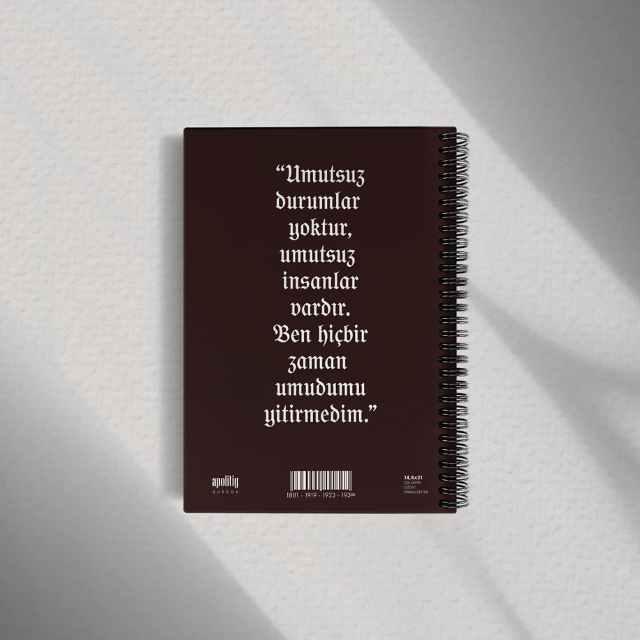 Tümgeneral Mustafa Kemal Bey (A5 Sert Kapaklı Defter)