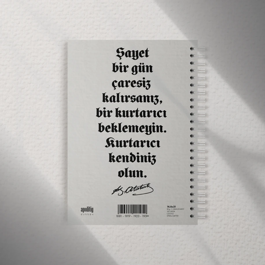Kıdemli Kurmay Yüzbaşı Mustafa Kemal Bey Defteri (A5)