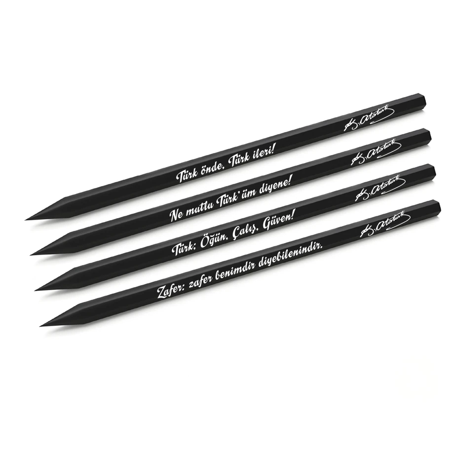 Köşeli Siyah Kurşun Kalem (4’lü Set)