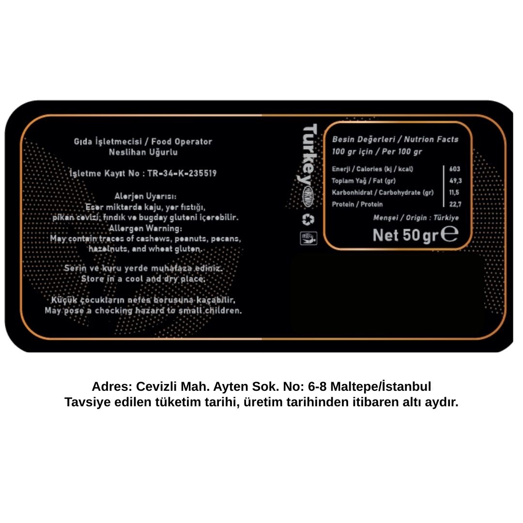 Cam Kavanozda Kavrulmuş Badem İçi 50gr (Amerikan)