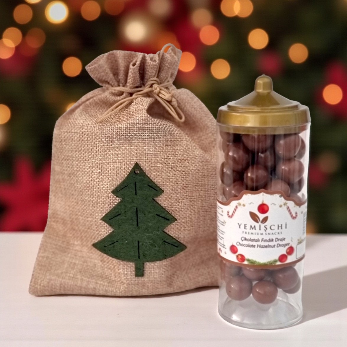 Hediyelik Çikolatalı Fındık Draje-Yılbaşı Hediyesi - 200gr