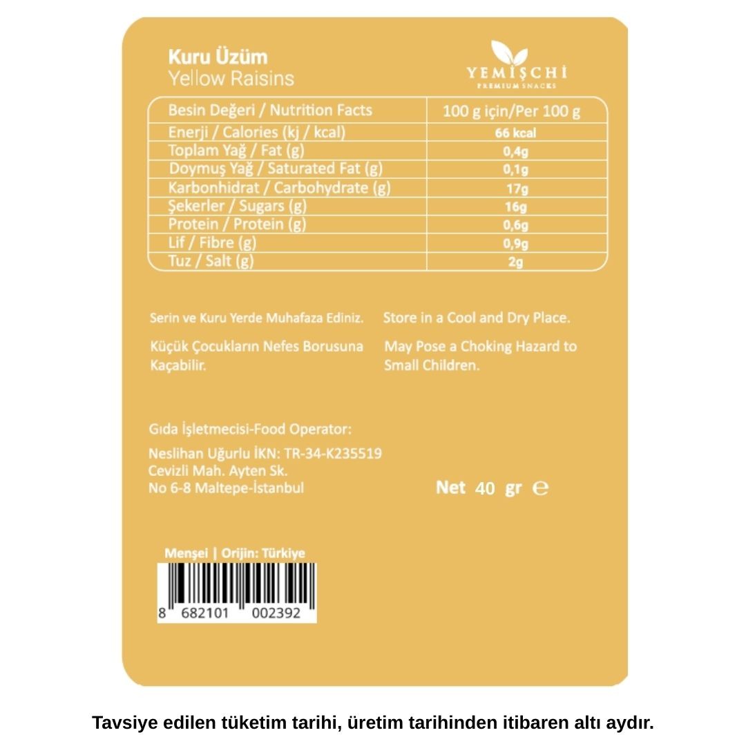 Sarı Kuru Üzüm 
