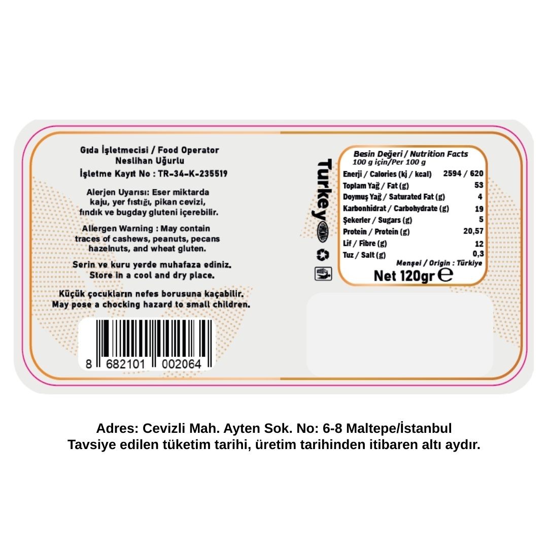 Cam Kavanozda Kavrulmuş Badem İçi 120gr (Amerikan)