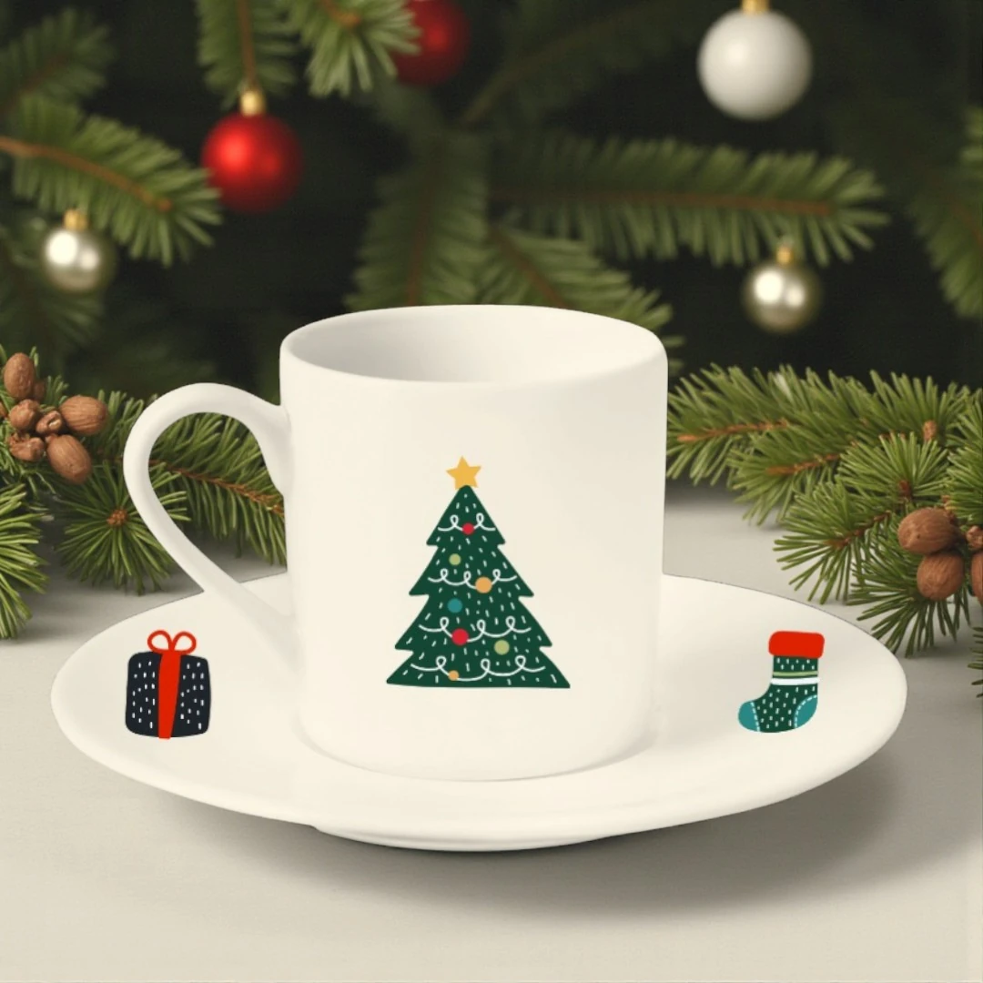 Yılbaşı Temalı Kahve Fincanı – Yeni Yıl Hediyesi