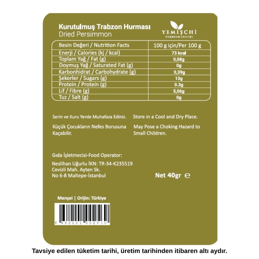 Kurutulmuş Trabzon Hurması Dilimleri