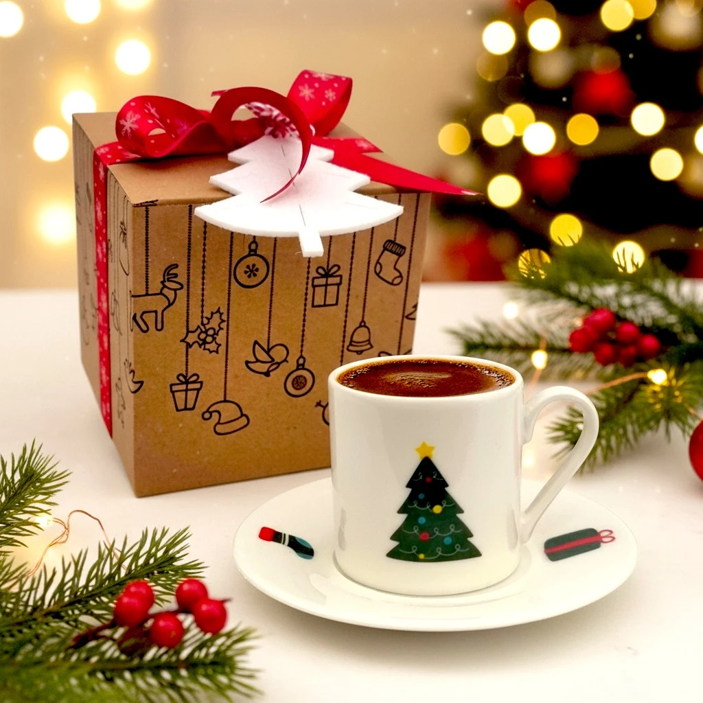 Yılbaşı Temalı Kahve Fincanı – Yeni Yıl Hediyesi