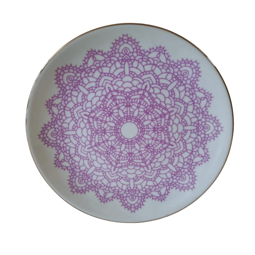 Özel Tasarım Porselen Servis Tabağı 23cm-Mandala