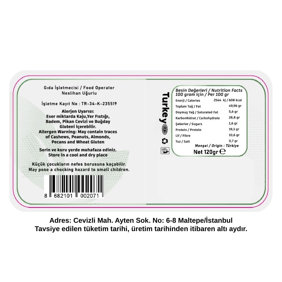 Cam Kavanozda Kabuklu Antep Fıstığı 120gr (Kavrulmuş)