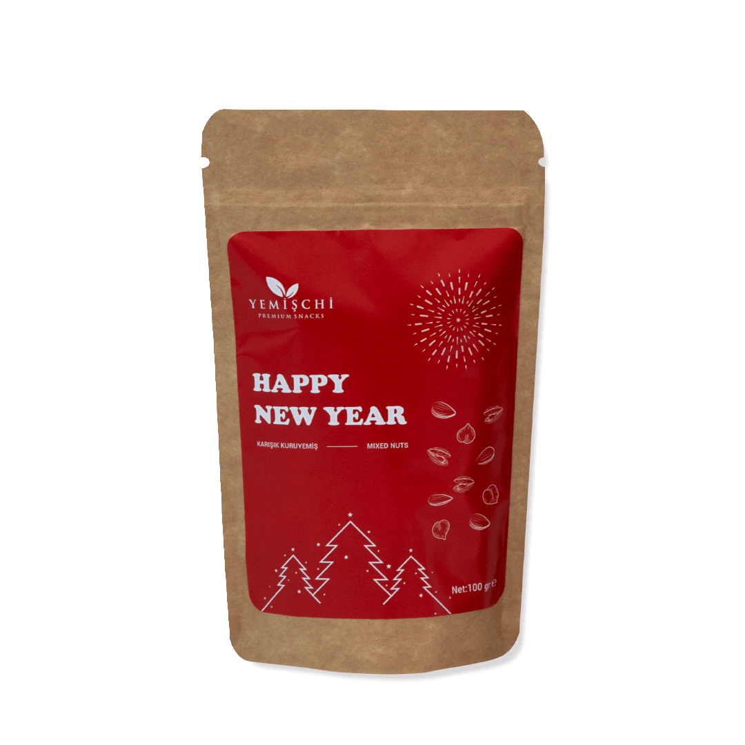 Yılbaşı Çerezi – Karışık Kuruyemiş- Ağaç-Kraft Doypack