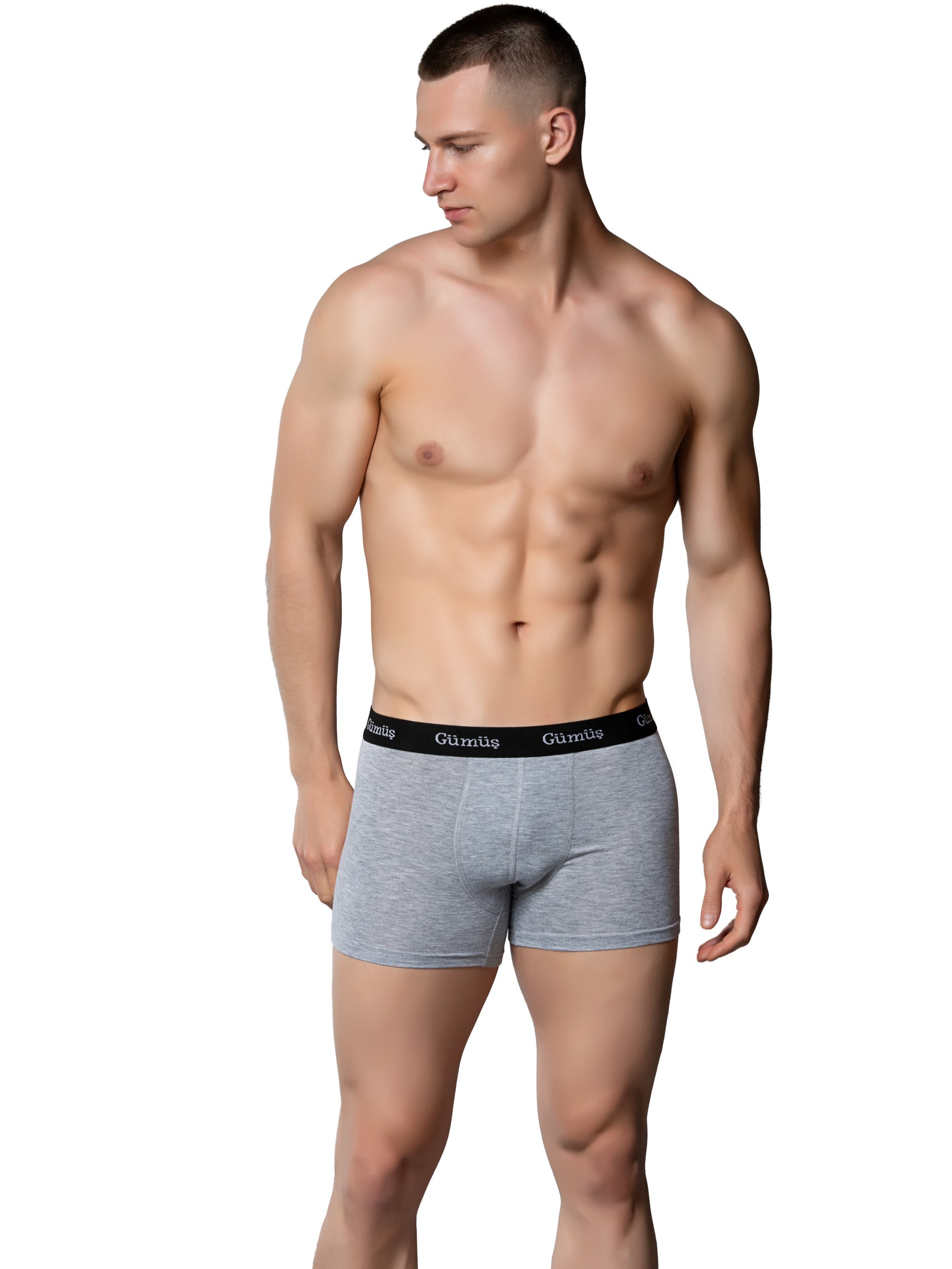 3074 Erkek Likralı Spor Boxer