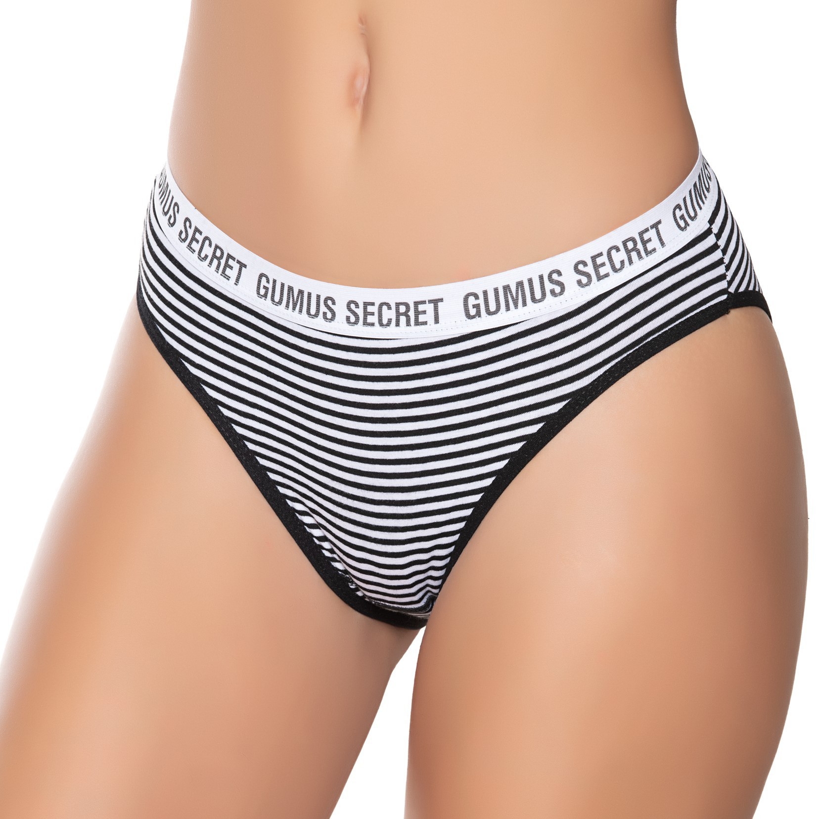 6063 Kadın Likralı Kemerli Lastik "Gümüş Secret" Bikini