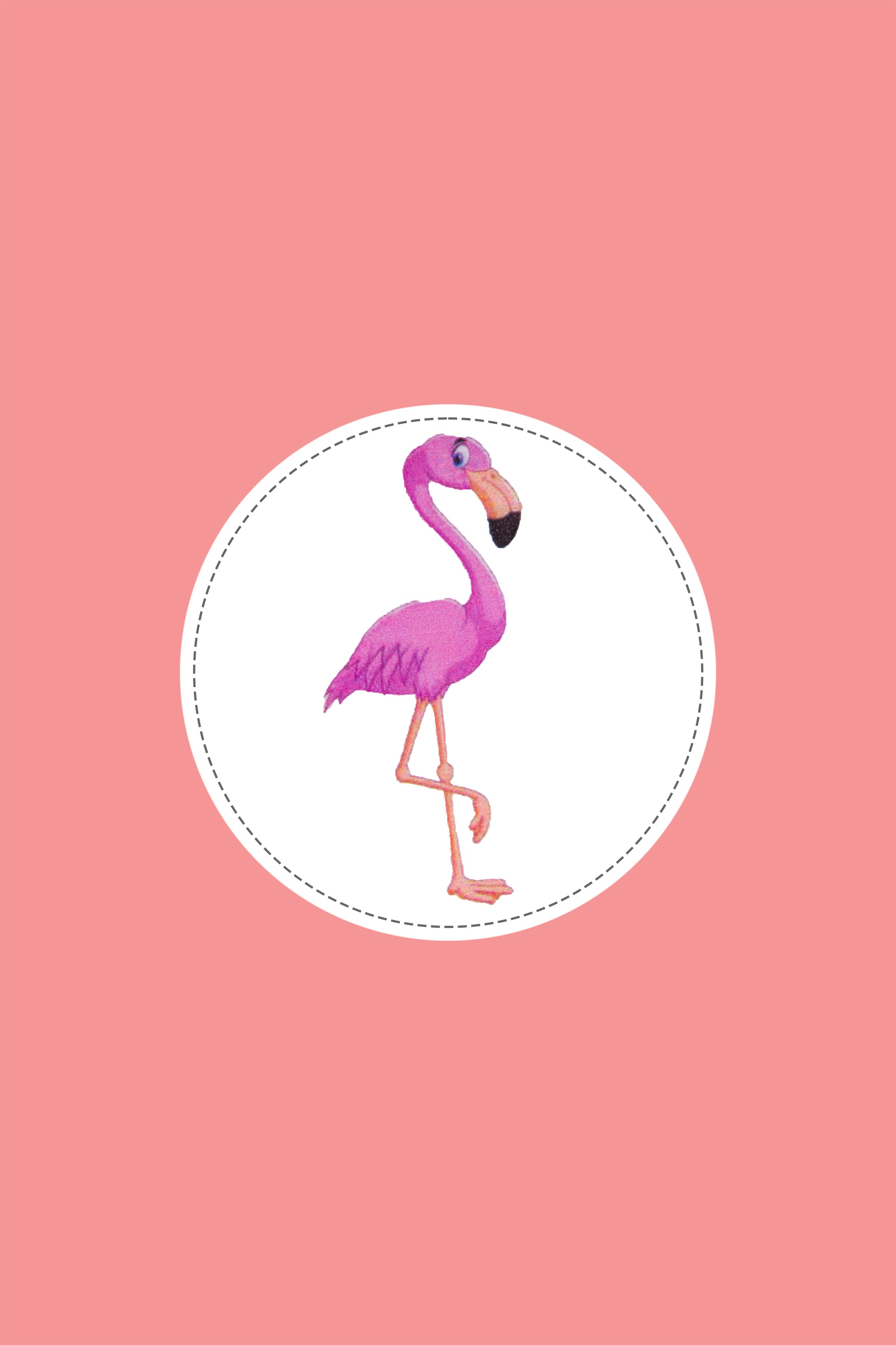 Mucco Suni Deri Baskılı Cırtlı İllüstrasyon Sticker - Flamingo