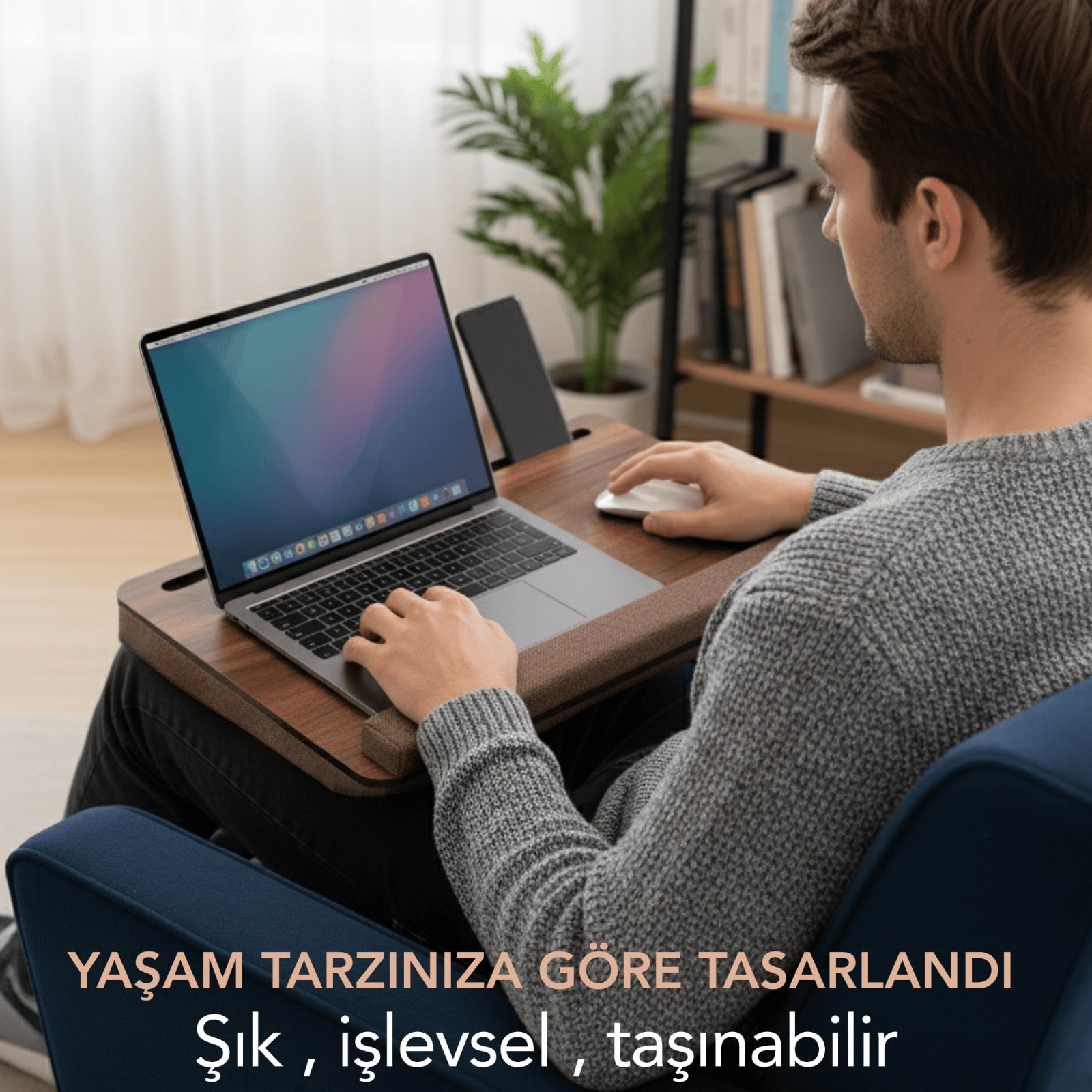 Minderli Laptop Sehpası (54x34 cm)