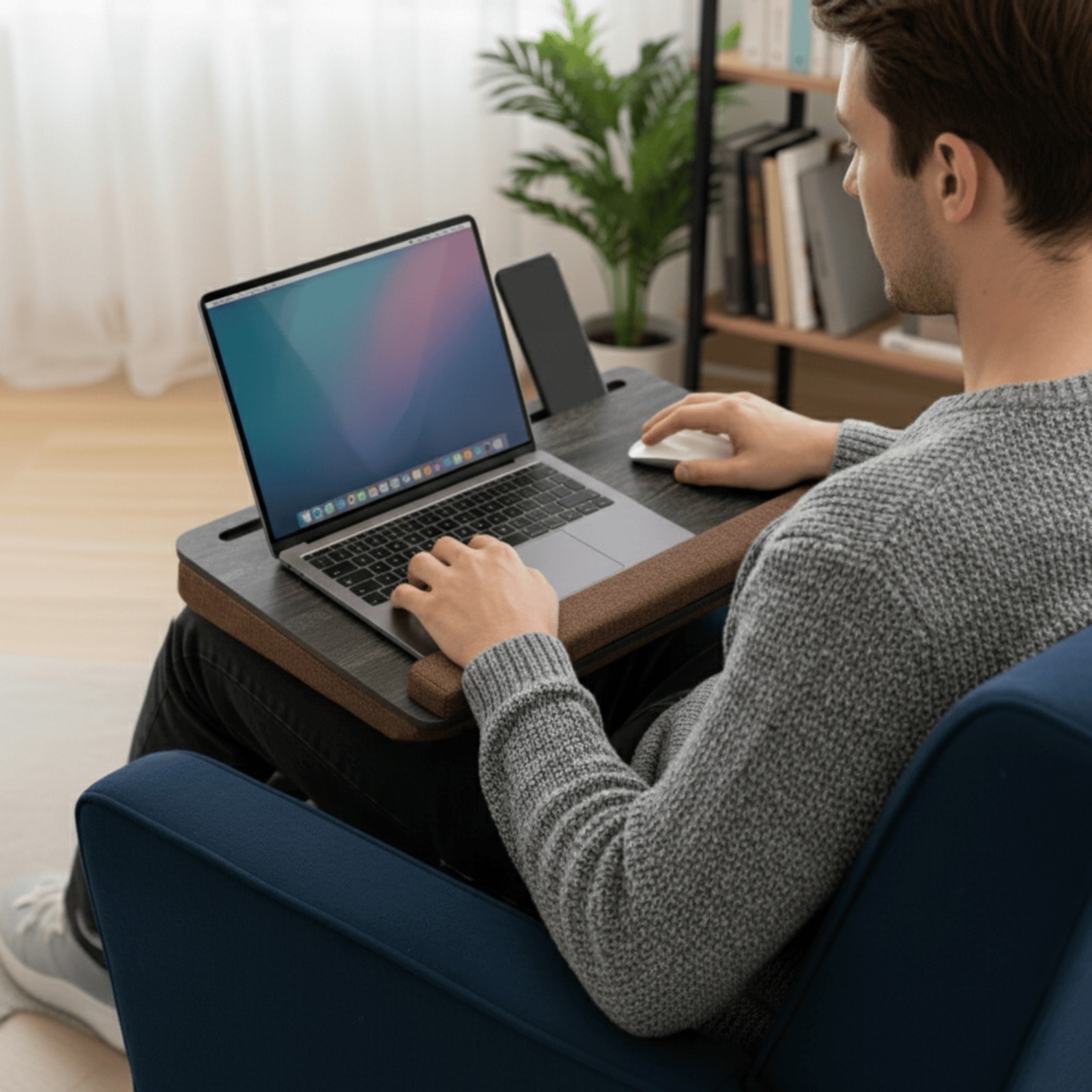 Taşınabilir Minderli Laptop Standı (Antrasit)