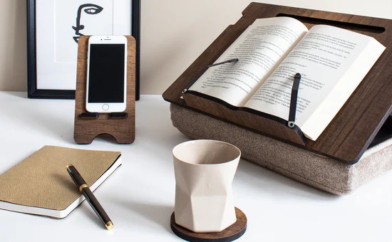 Porte-Livre avec Rangement, Support Livre, Pupitre de Lecture, Chevalet Livre, Lutrin, Support Tablette Bois, Support Livre Lit, Support Livre Ouvert, Repose Livre