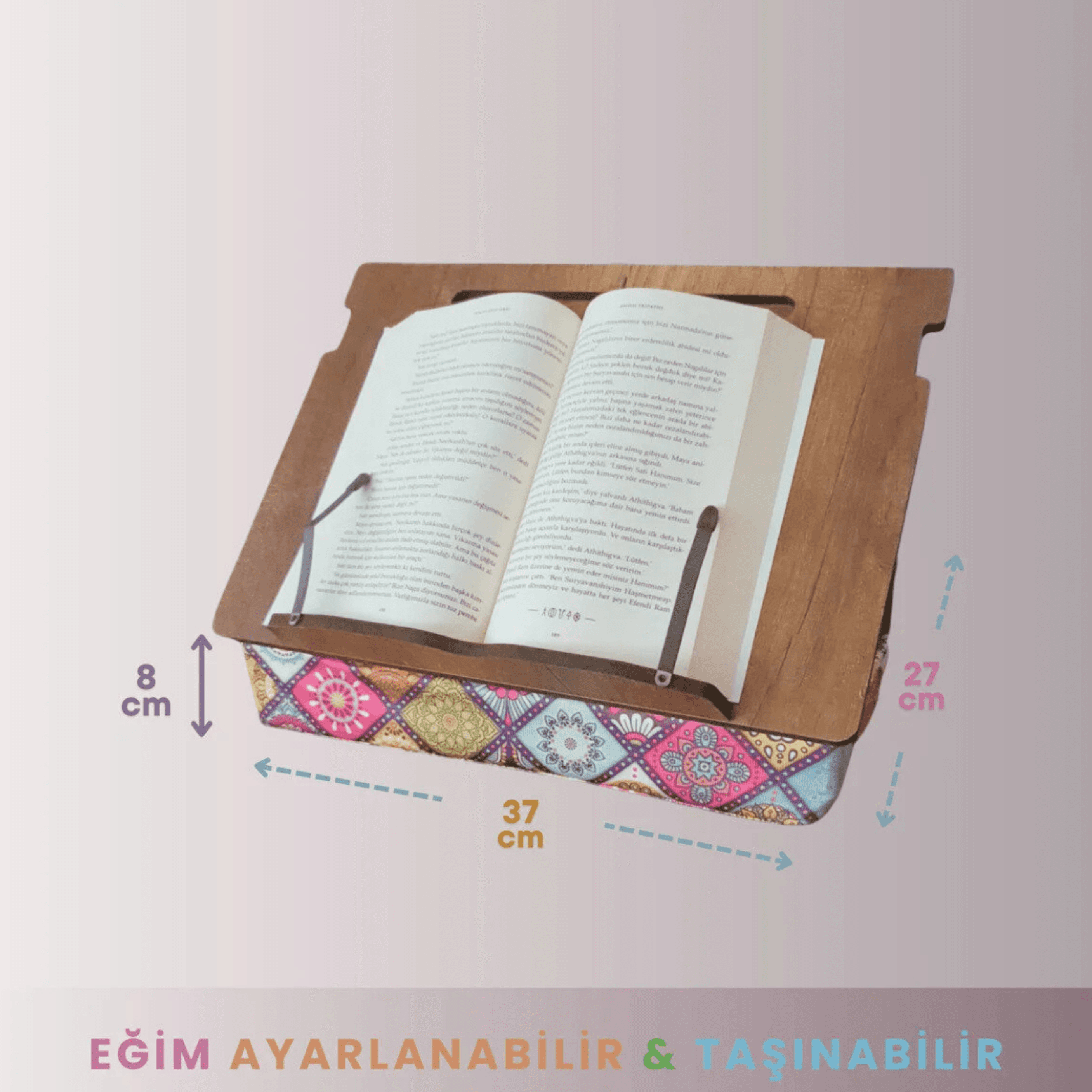Renkli  Minderli Kitap Okuma Standı