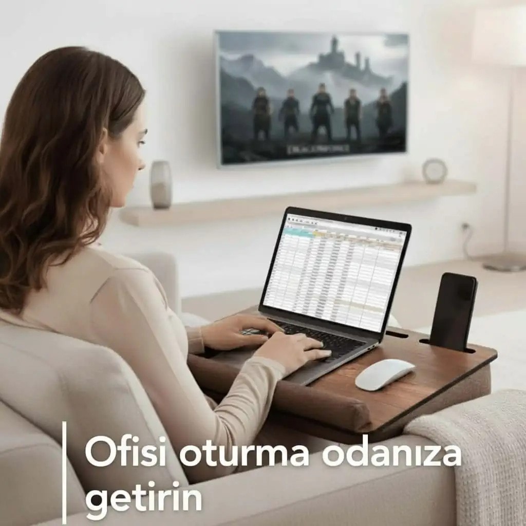 Minderli Laptop Sehpası (54x34 cm)