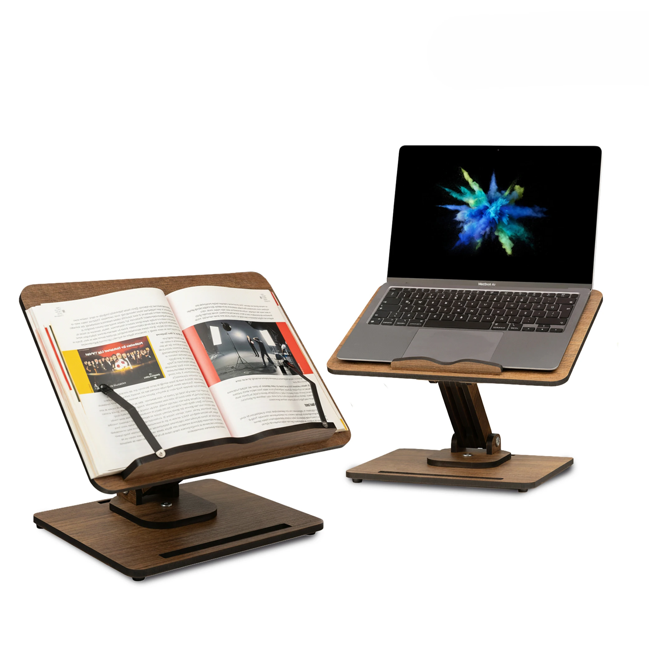 VIGO WOOD Buchständer zum Lesen 360° verstellbar, Hölzerner Laptop-Ständer, Kochbuchhalter, Notenständer € 38.00