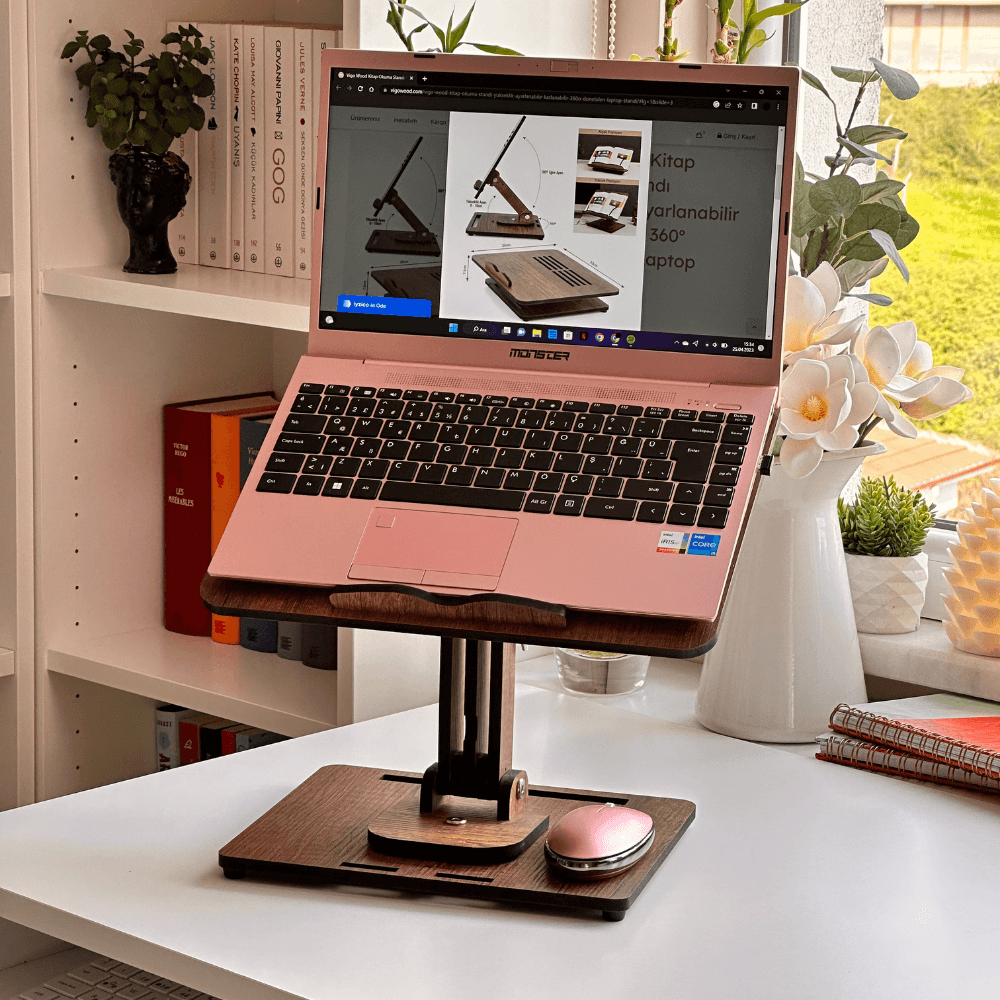 Yükseklik Ayarlanabilir 360º Dönebilen Kitap Okuma, Laptop Standı