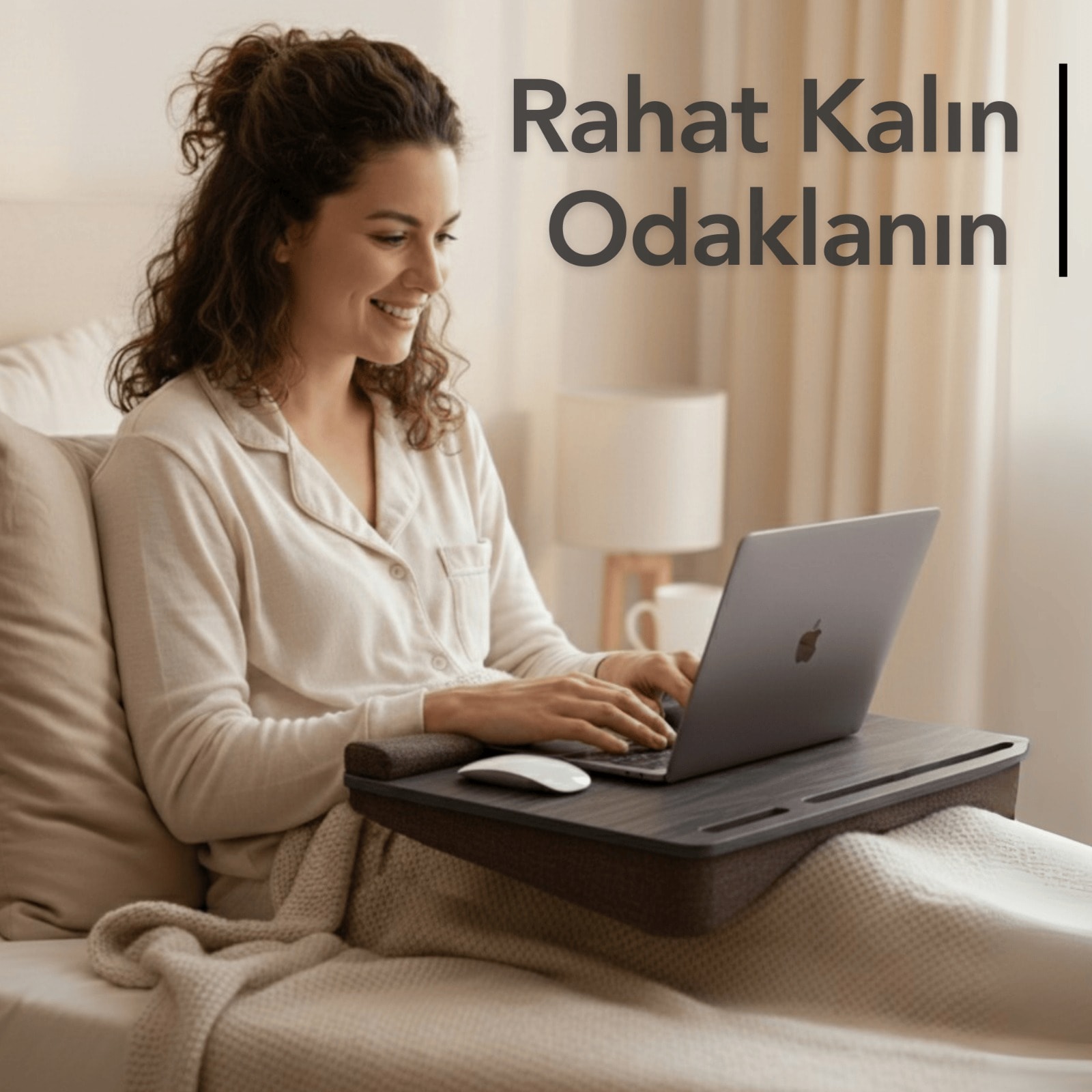 Taşınabilir Minderli Laptop Standı (Antrasit)