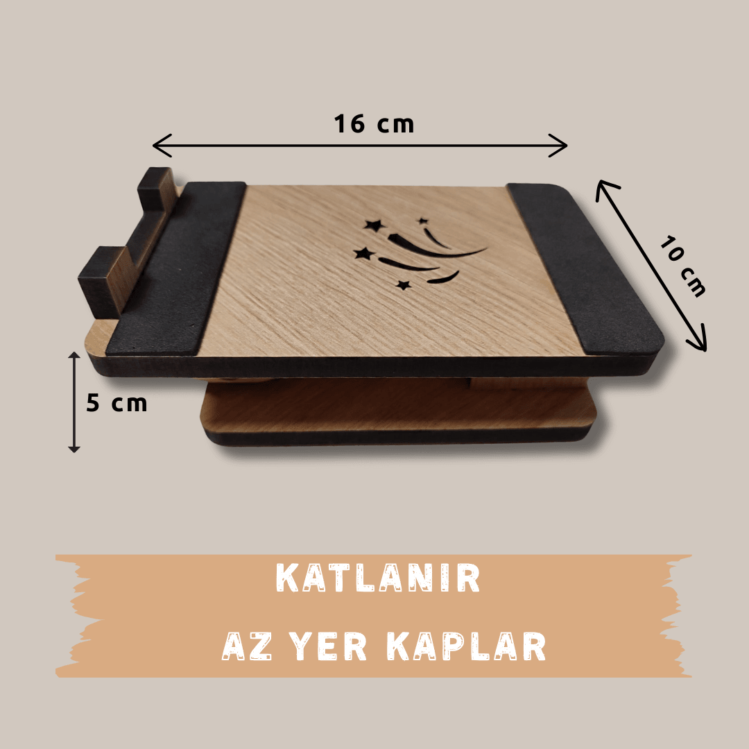 Eğim ve Yükseklik Ayarlanabilir Telefon Standı (Meşe)
