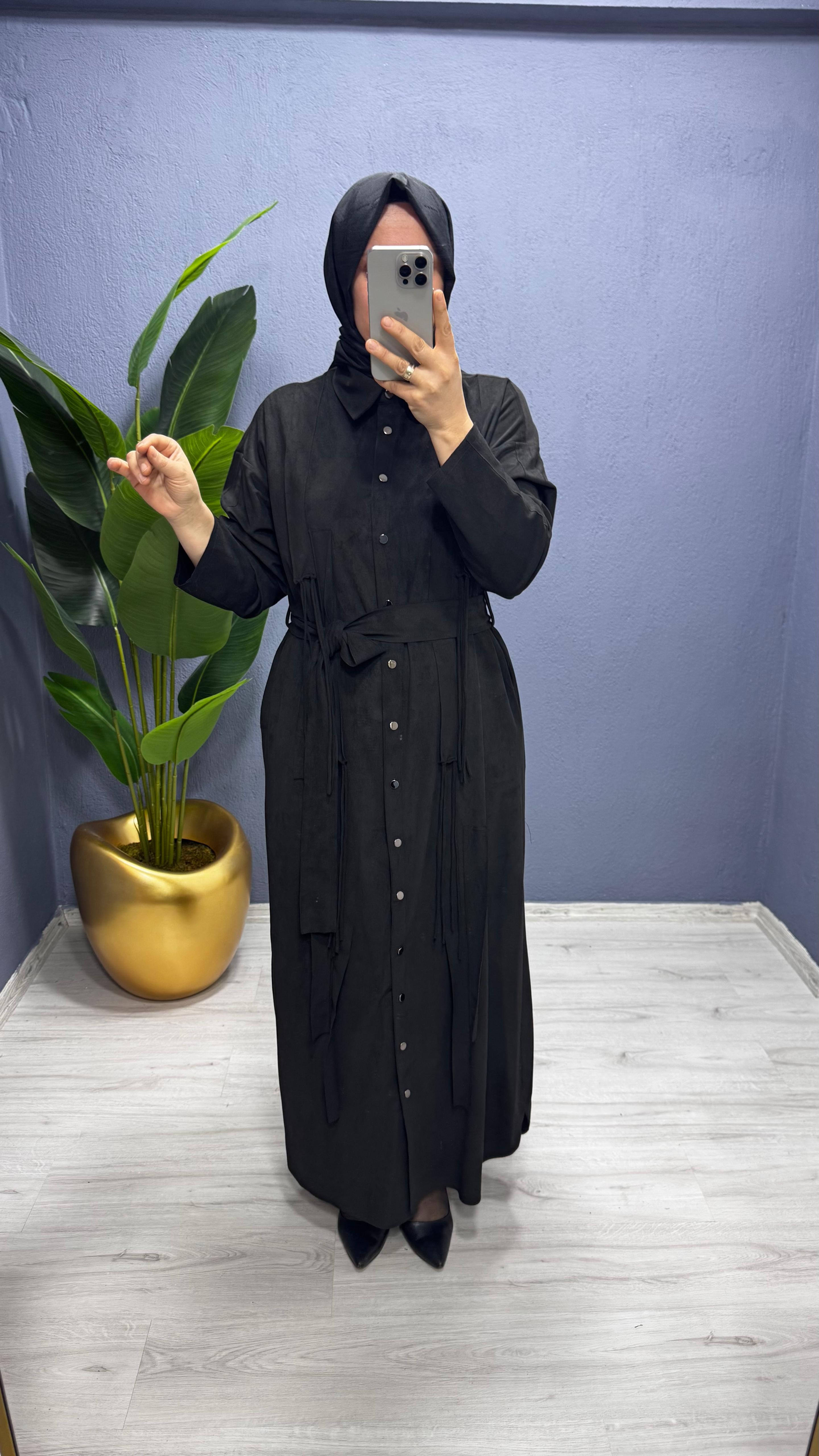 Ceremony Süet Gömlek Elbise (6721)