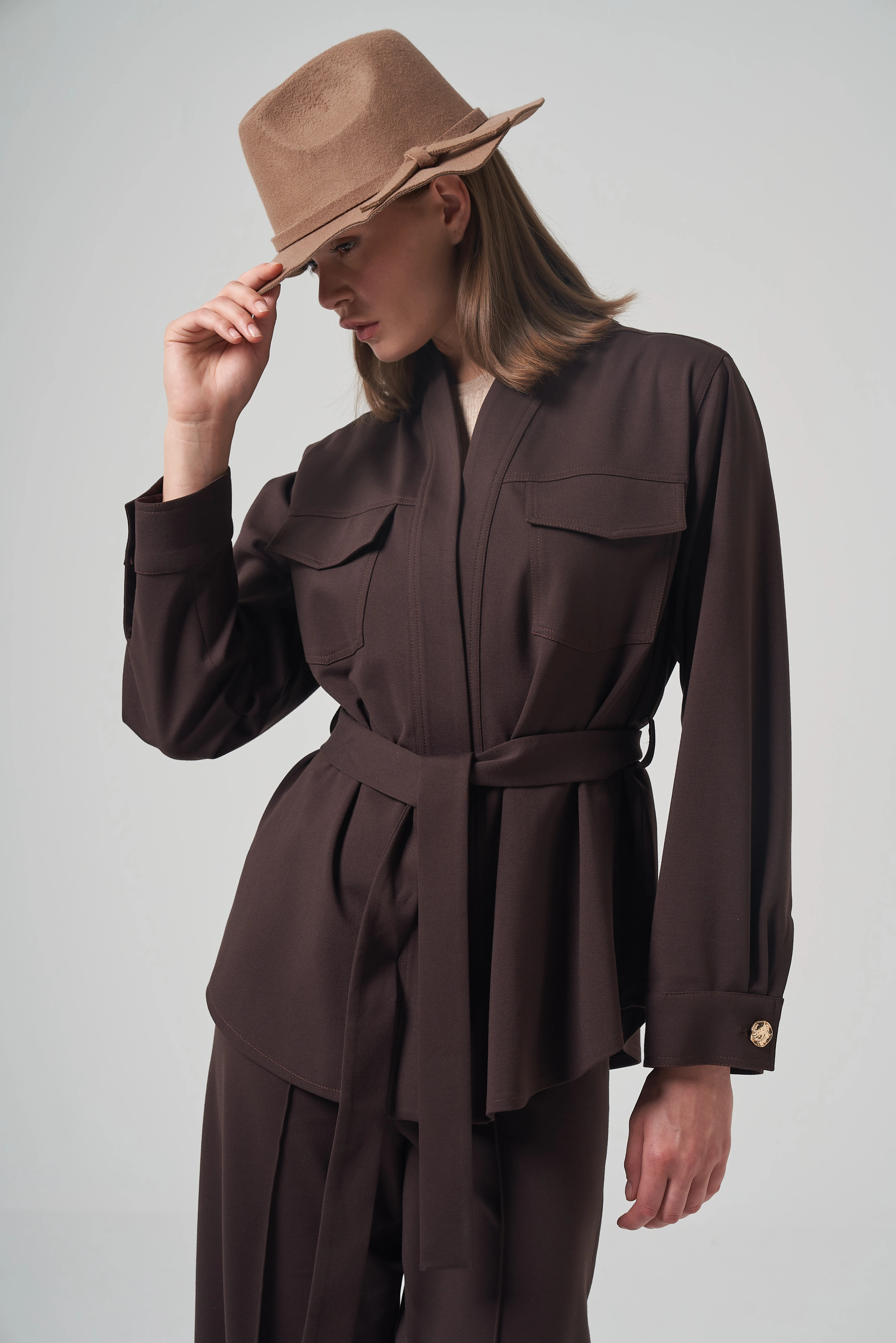 Ceremony Önü Açık Şal Yaka Ceket (w-6849)