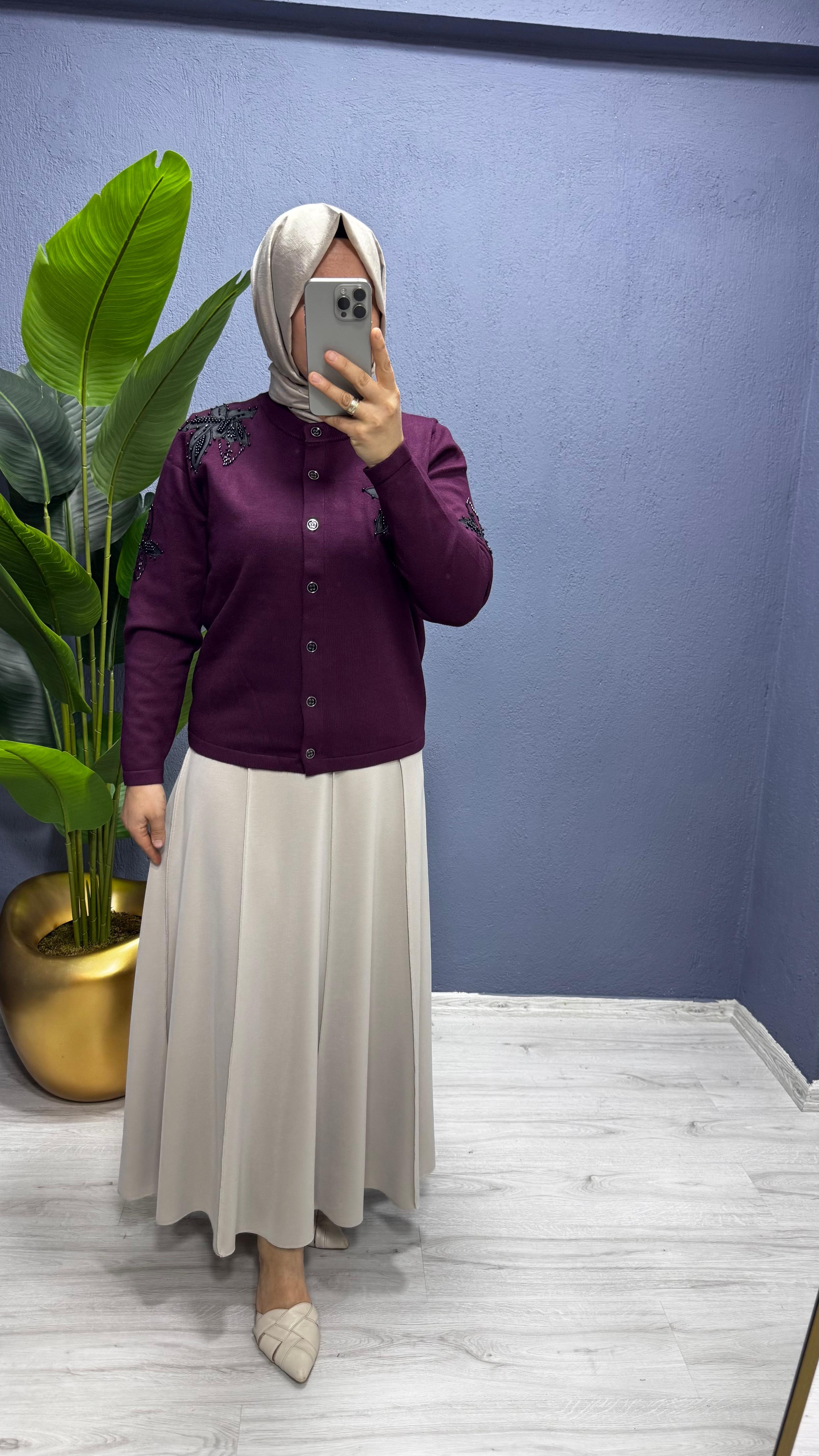 Sentez Safir Parçalı Çan Etek (5468)