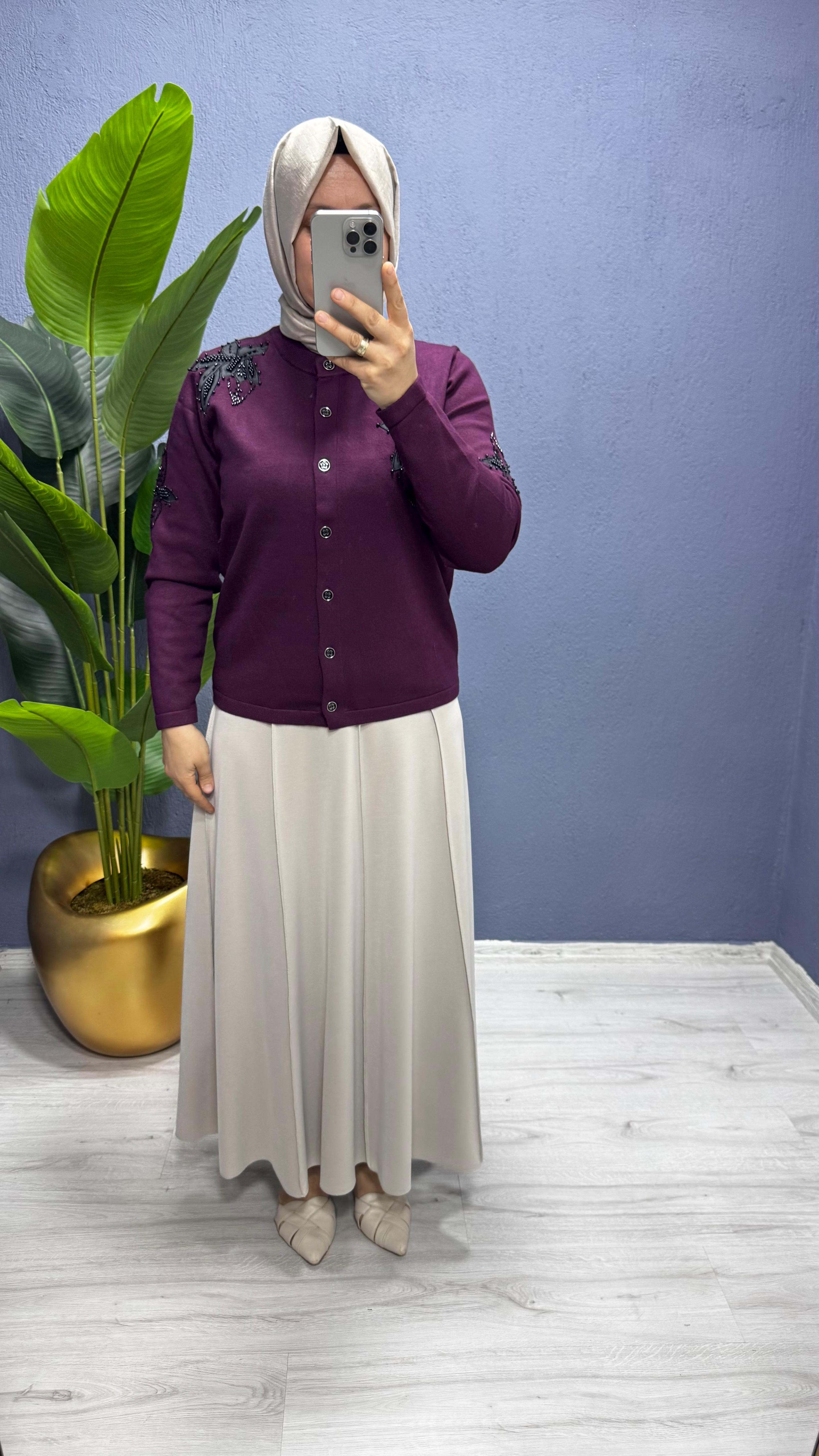 Sentez Safir Parçalı Çan Etek (5468)