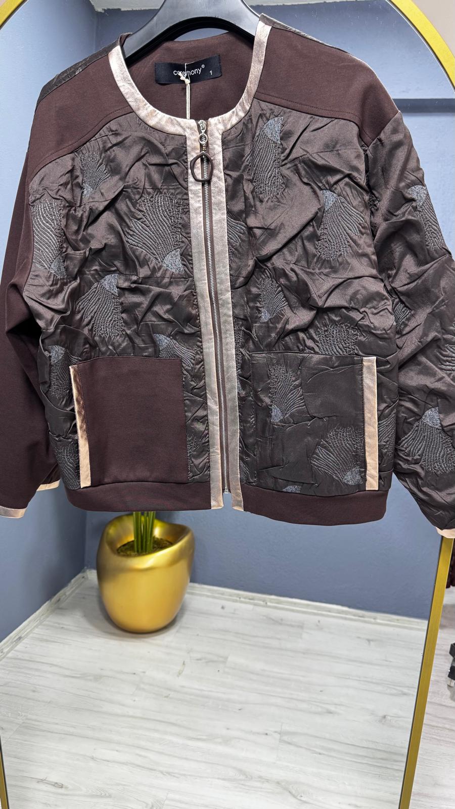 Ceremony Santana Deri Garnili Kısa Ceket (w-6850)