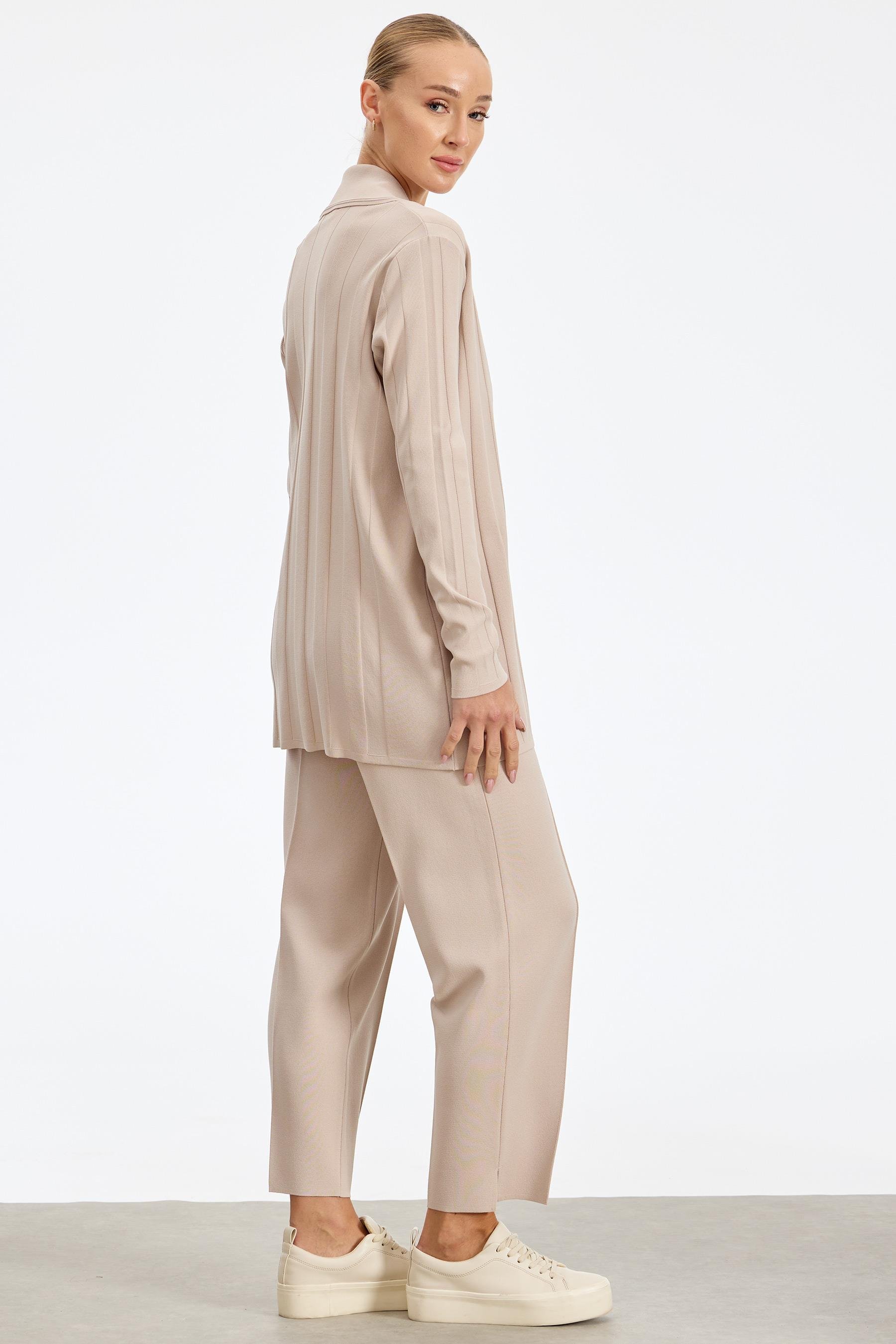 Tığ Triko Kruvaze Düğmeli Rayon  Takım TKM.21694.01