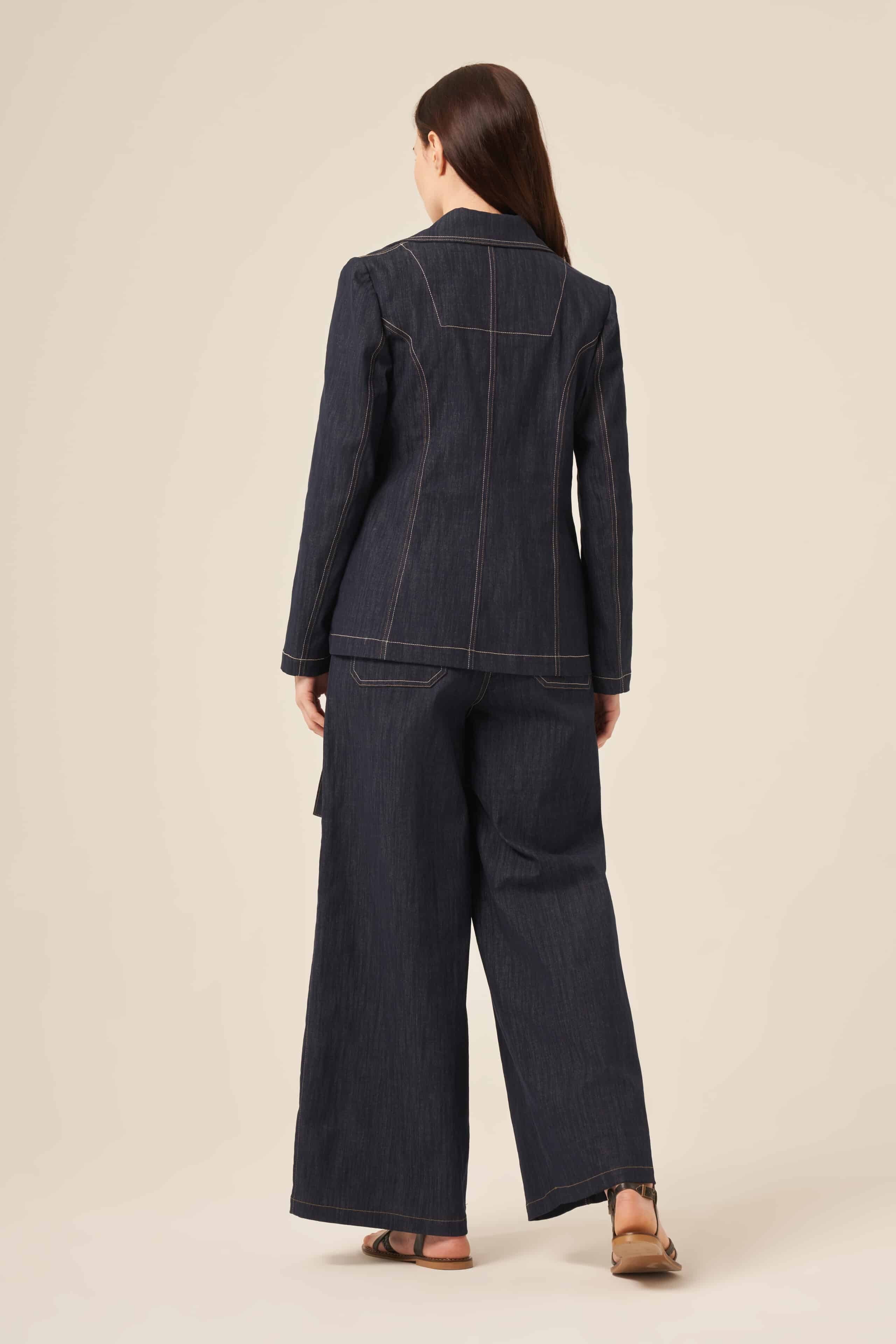 Ceremony Yandan Bağlamalı Denim Ceket (5855)