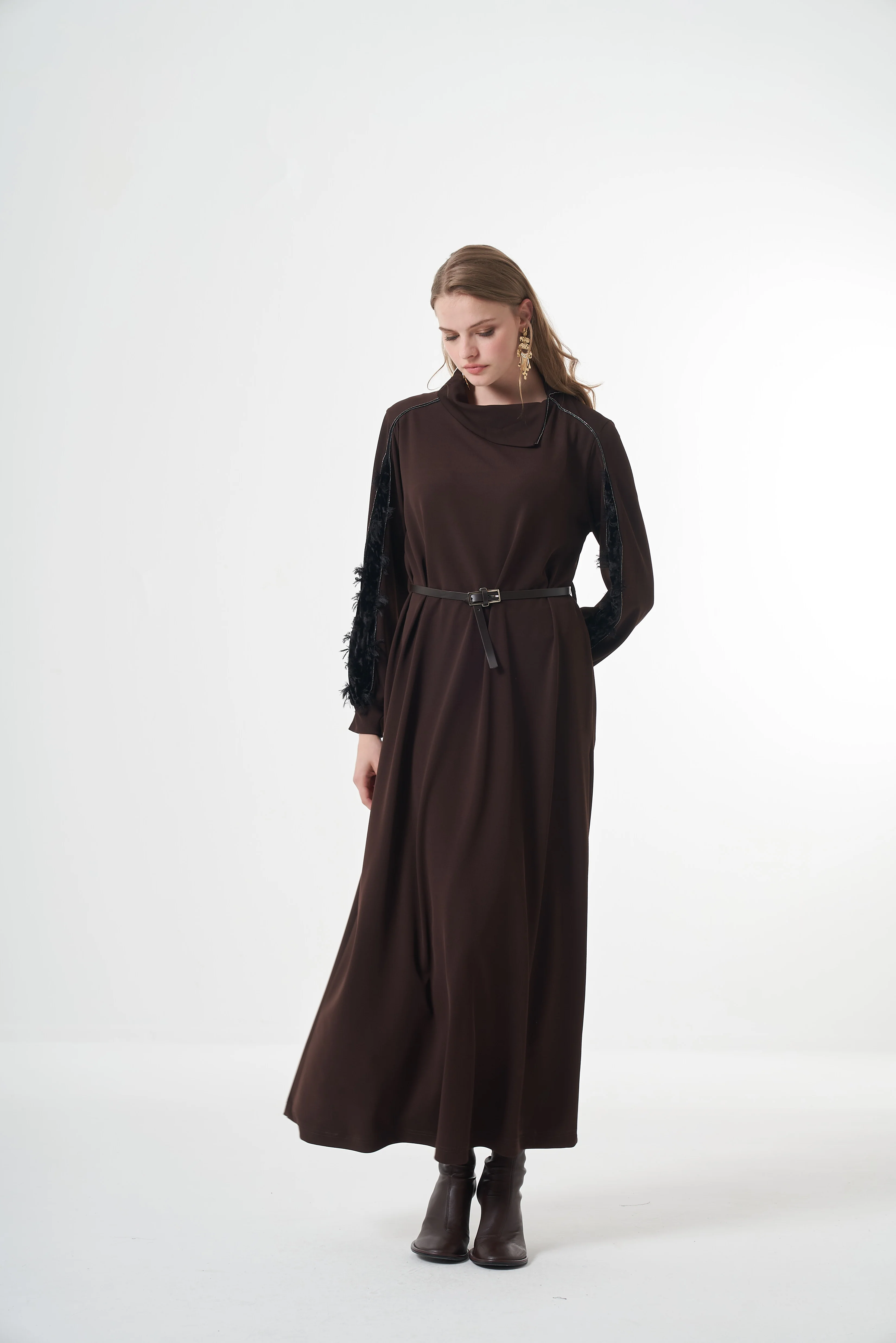 Misswhence Kadife Detaylı Elbise (38800)