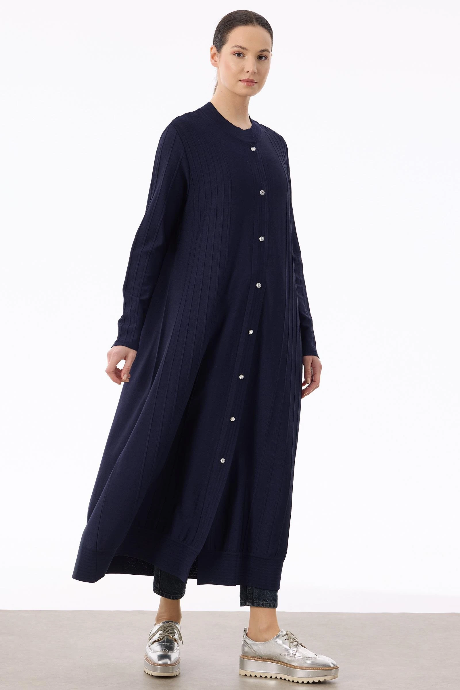 Tığ Triko Nervür Detaylı Max Boy Triko Rayon Hırka  (HRK.21842,2)