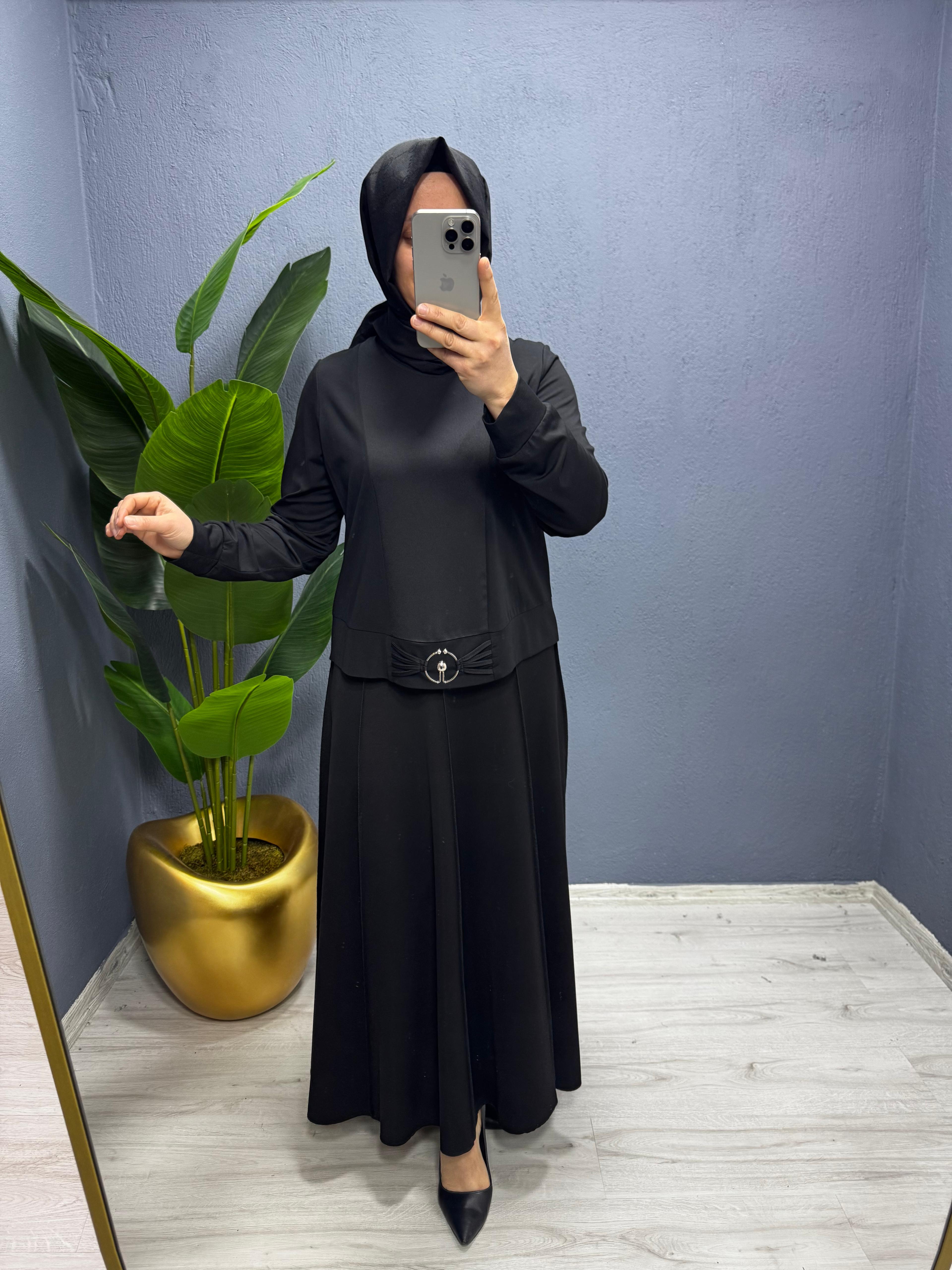 Sentez Safir Parçalı Çan Etek (5468)
